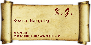Kozma Gergely névjegykártya